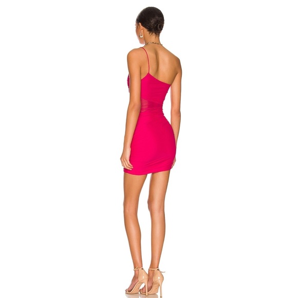 HOMECOMING superdown Jerica Mesh Mini Dress in Hot Pink Size M - Picture 3 of 6